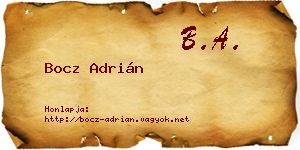 Bocz Adrián névjegykártya